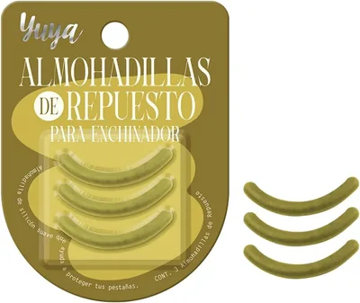 Yuya - Repuestos para Enchinador de Pestañas Verde - 3 Almohadillas de Silicón Suave de Reemplazo - Protegen las Pestañas y F
