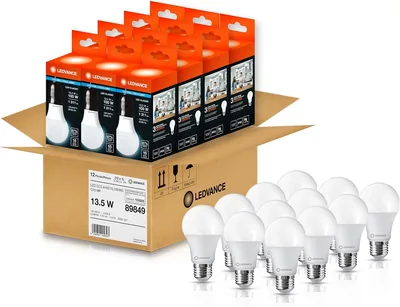 Lámparas LED Foco LEDVANCE ECO A100, 13.5W, 6500K, E27, 1311lm (Paquete de 12)