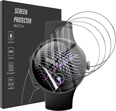 Pollachi 5 Stück Bildschirmschutz für Google Pixel Watch 5 45mm, HD Flexible Hydrogel Film, Unterstützt Digitalen Fingerabdruck