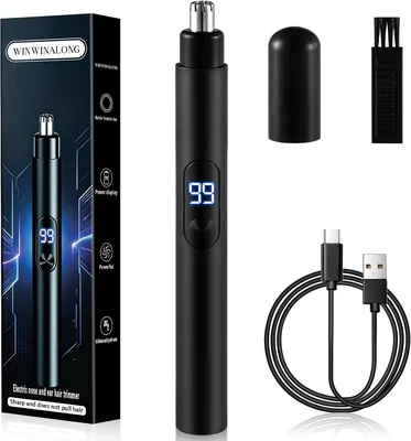 Rechargeable Nose Hair Trimmer - LCD Battery Display