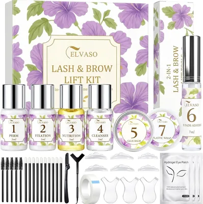 Eyebrow Lifting Set - 2-in-1 Augenbrauen und Wimpernaufbau, professionell und sanft, langanhaltende Schwung, Salonqualität