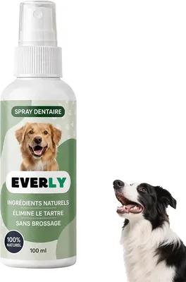 Spray dentaire Everly pour chiens : élimine la formation de tartre sans glisser | Ingrédients 100% naturels