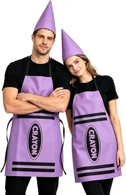 Crayon Costume Set Adult - Color Apron & Cone Hat Outfit, Best Deal