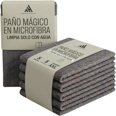 Toallas Magicas Murwon Antonio Herato - Juego de 5 Toallas de Microfibra para Limpieza Sin Productos, Retira Suciedad y Grasa Solo