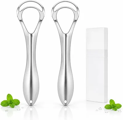 Stainless Steel Tongue Scraper - Dual Head Cleaner