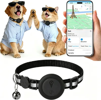 Coller GPS 2-en-1 pour Chats, Coller Réflectif GPS pour Chiens, Suivi en Temps Réel et Fonction Anti-Perte, Sans Abonnement, iOS/Android - Meilleur Prix