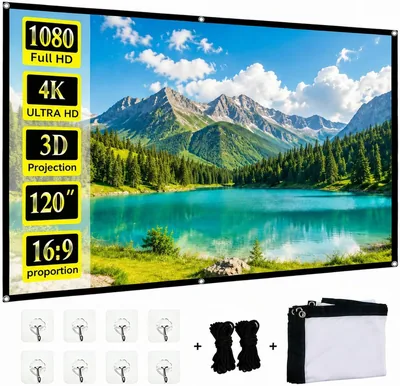 Outdoor Projector Screen 265x150cm - Family & Camping