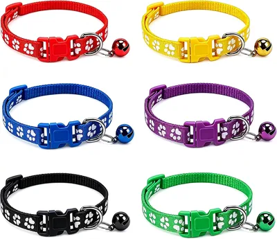 SAKINU 6 Pack Paw Print Pet Collars - Best Deal