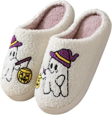 DFSDJEUW Slippers Halloween Ladies' Comfort Fluffy Home Sliders Best Deal