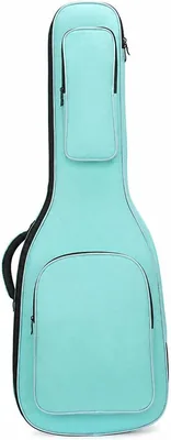 KLKMS エレキギター保護ケース 15mm厚クッション付き 軽量ソフトケース 39インチ対応 リュック型、浅藍、ベストディール