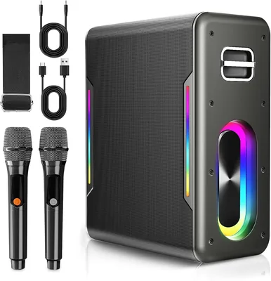 Karaoke Machine w/ Lights & Microphones - 40% Off