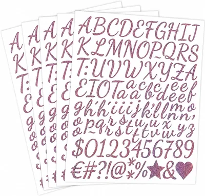 Rafleta® Letter Stickers 5 Sheets Glitter Alphabet