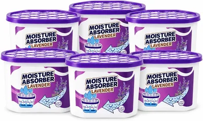 SKY-TOUCH Moisture Absorber 6 Pack - Lavender Dehumidifier, Best Deal