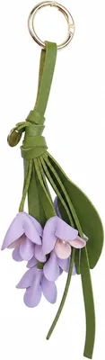 Leather Flower Bag Charm Keychain
