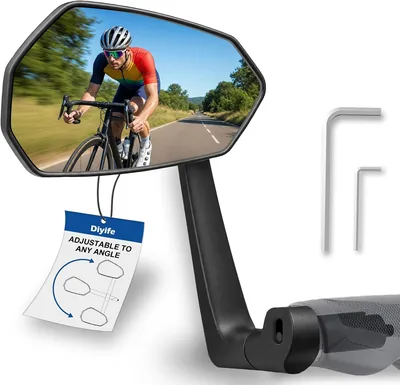 Diyife Bike Mirror [Left] Anti-shake Handlebar Mirror