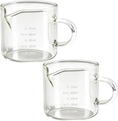 2pcs Espresso Shot Glass - 75ml Coffee Cups