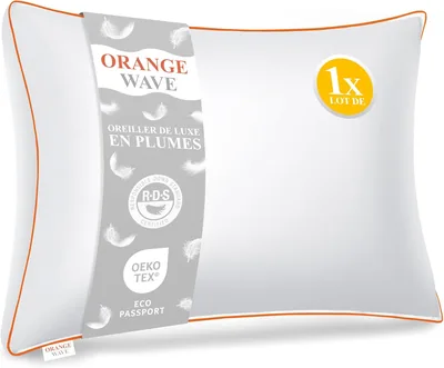 Oreiller en Plume 50 x 70 cm - Oreiller Doux de Luxe | 50 x 70 cm, Oreiller en Plume, Confort Ergonomique
