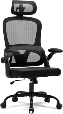 Silla de Oficina Magic Life Ergonómica con Cojín Elástico, Espalda de Red Respirable, Repartidores Doblables, Apoyo Lumbar, Ajuste de Altura - Mejor Oferta