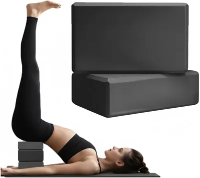 Kit com 2 Blocos de Yoga EVA, 20x11x7cm, para Pilates e Meditação