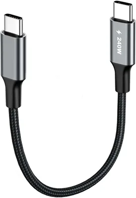 Cable USB Tipo C a C 0.3 M, 240W, Carga Rápida 48V 5A