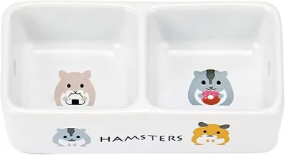 ミニマルランド ハムちゃんのダブル食器 ハムスター用 陶器製 エサ入れ 水入れ オリジナルケアシール付 - 最安値 - Amazonで比較し節約