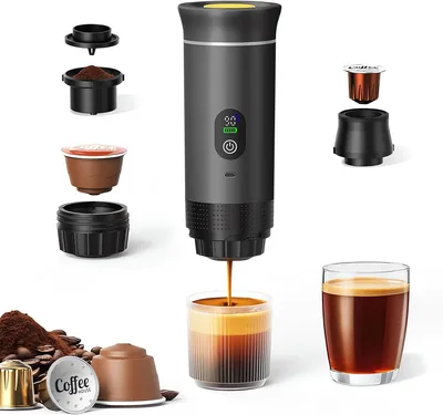Jorpets Cafetera Espresso Eléctrica Portátil, 3 en 1 con Calentamiento Rápido - Oferta de Viaje Mini