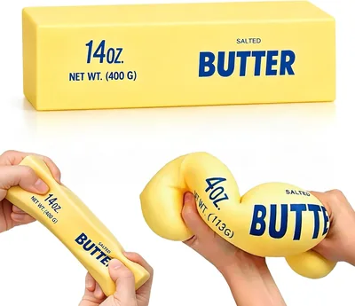Butter Squishy XXL - 22 cm: Dehnbares Butter-Fidget für Stressabbau | Großes Anti-Stress Spielzeug