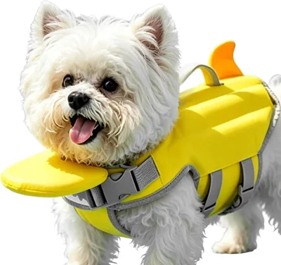 Giubbotto da Nuoto Regolabile Luminoso per Cani | Salvagente Regolabile con Maniglia e Strisce Riflettenti, Fluttuabilità