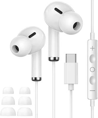 Ecouteurs filaires USB-C pour iPhone 17/16/15 Pro Max, écouteurs Type C avec microphone et contrôle du volume, stéréo HiFi
