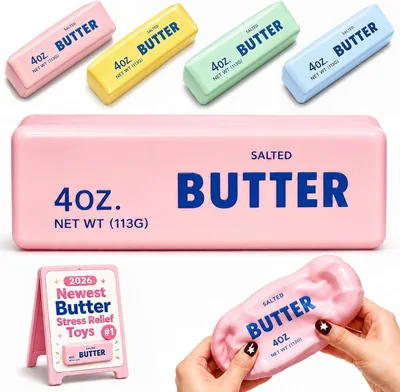 Crunchy Butter Squishy Asmr Bead Filled, Slow Rising Squeeze