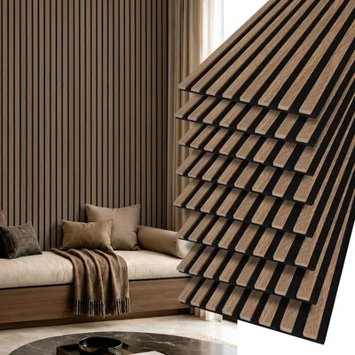 Art3d Acoustic Wood Slat Wall Panel 12" x 93"