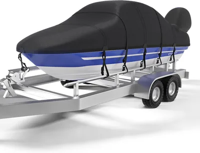 SOTISI Boat Cover 16-18.5ft Heavy Duty Waterproof Black