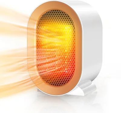 Neqraxis 1200W Ventilatorvärme, Energibersparande Värmefan med Termostat, Overhitt och Tipping