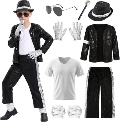 Forfamy 80s 90s Retro Pop Star Costume Kids Outfit