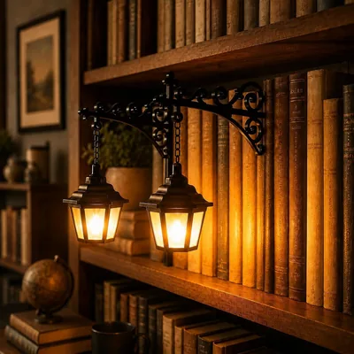2er-Set Vintage Bücherregal-Lampen, Bibliothekslaterne, dekorative Bücherregal-LED-Lampe, tragbare Tischlampe, dekoratives Bücherregal