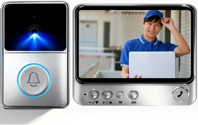 無し建設必要ワイヤレスインターホン TVドアインターホン カメラ付 (2方向通話/自動録画/夜間視界) ベストディール