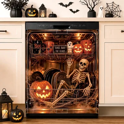 Halloween Skull Dishwasher Magnet Cover
