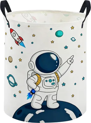 Foldable Kids Laundry Basket - Astronaut Space Theme