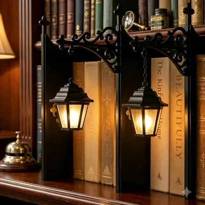 Honrue Halloween Dekorative Bücherregal Lampe, Vintage-Stil mit Geistern und Laterne, Magische Geisterleselampe für Bücher