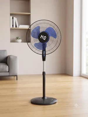 Ventilatore da Tavolo HQ 40 cm, 50W, Regolabile fino a 3.77 m, 3 Pale Blu ad Alta Efficienza, 3 Velocità e Funzione Oscillante - 35% di Sconto