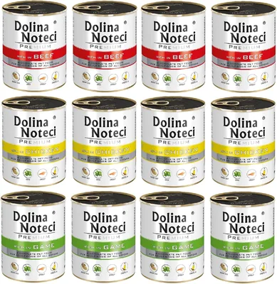 Dolina Noteci mokra karma dla psa w puszce 12x800g | mix smaków, wołowina, kurczak, dziczyzna Best Price