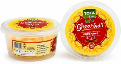 TOTA Cotton Diya Wicks with Pure Cow Ghee - 30 Ready-to-Use Ghee Batti