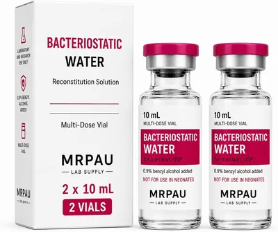MRPAU Lab Supply Bacteriostatic Water 10mL Sterile Solution Pack of 2