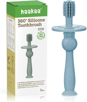 Haakaa 360° Baby Toothbrush with Suction Base
