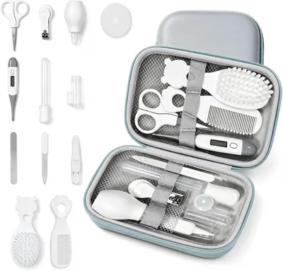 Kit de 14 piezas para acicalar uñas infantiles con peine, cortauñas y aspirador nasal