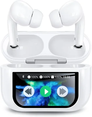 Bluetooth イヤホン、タッチ表示、アクティブノイズキャンセリング、Bluetooth 5.4、自動ペアリング、最大48時間再生、0.1オンス (3g)