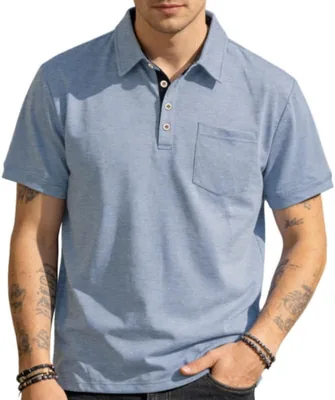 Men's Short Sleeve Polo Shirts with Pocket Moisture Wicking Quick Dry Best Deal