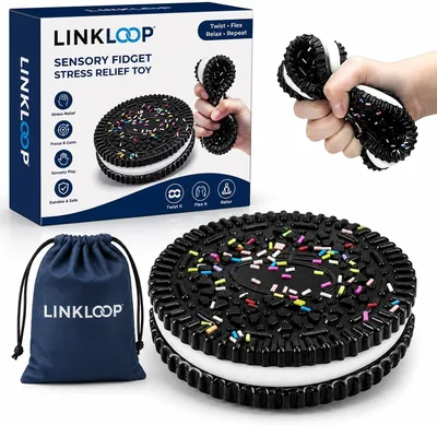 LINKLOOP स्प्रिंकल कुकी आकार का स्क्विशी खिलौना, बच्चों और वयस्कों के लिए बहुरंगी | अत्यंत नरम दबाव राहत खिलौना