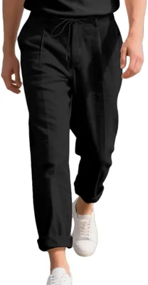 Men's Casual Summer Beach Pants - Loose Fit Straight Leg Trousers Best Deal
