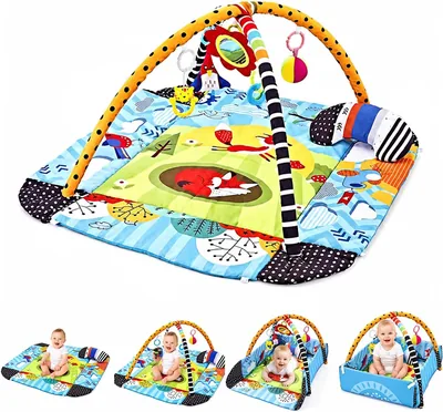 Jorunb Baby Play Gym Mat - 4-in-1 Tummy Time Activity Centre, Best Deal